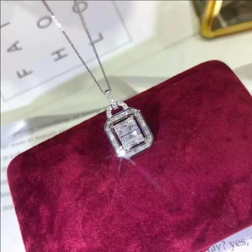 The Gatsby 925 Silver White Sapphire pendant necklace